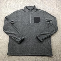 Adidas Pullover Mens XL Gray Primegreen Quarter Zip Sweater Pocket Golf Athletic