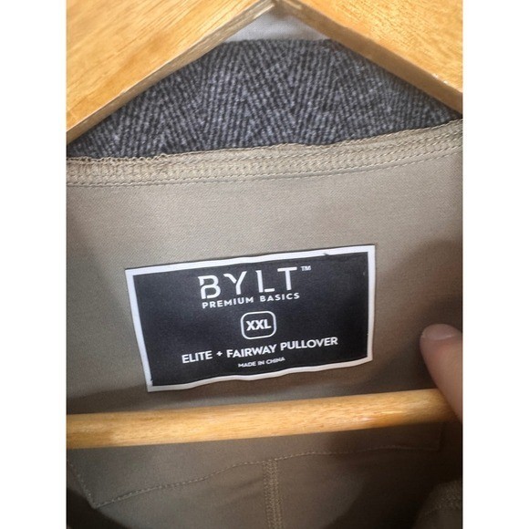 BYLT Premium Basics Elite Fairway Pullover Taupe XXL Mens Quarter Zip NWT gallery