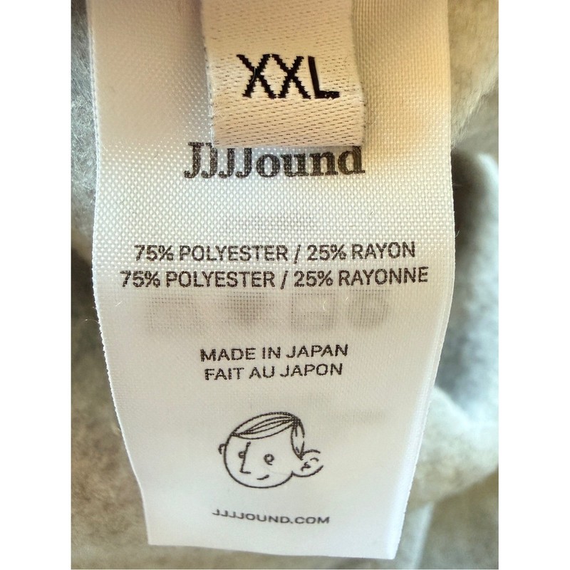 JJJJound Camper Pola Fleece Ash/Navy Quarter Zip Jacket Size XXL Made in Japan gallery