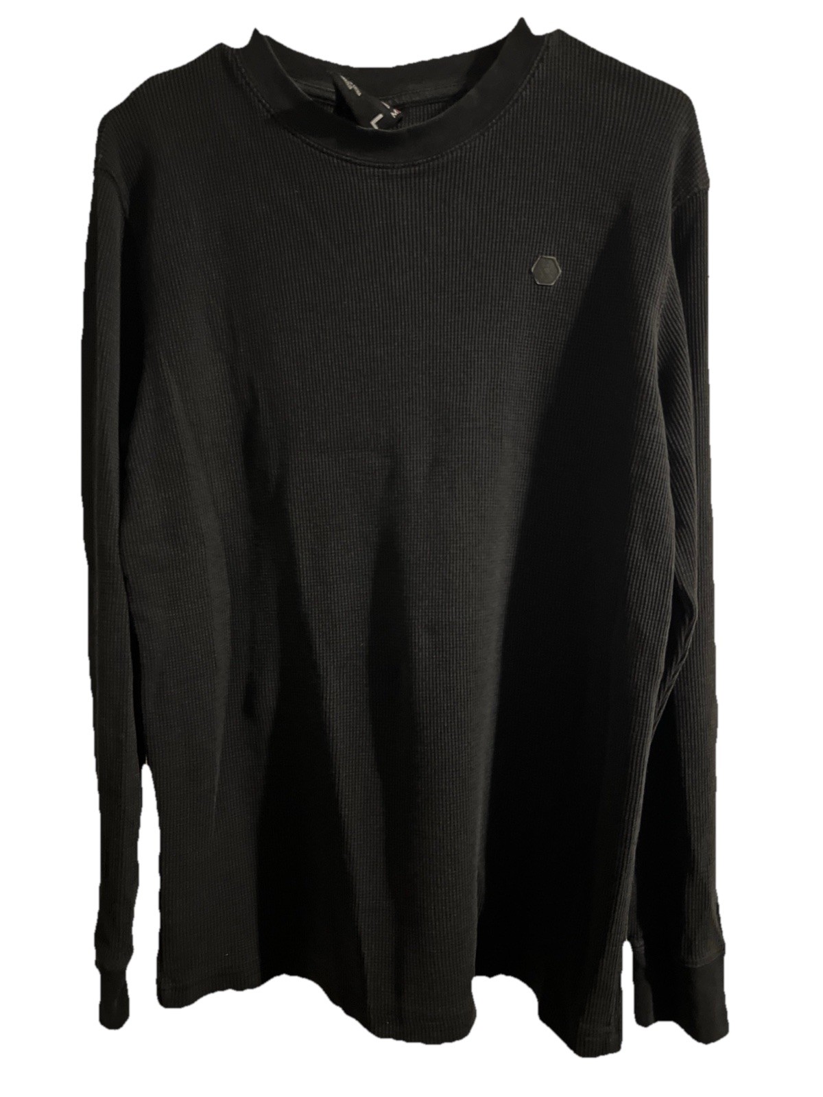 South Pole Authentic Collection L Black Thermal Waffle Knit Long Sleeve Shirt gallery