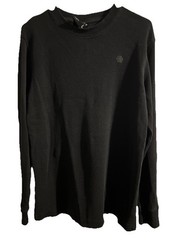 South Pole Authentic Collection L Black Thermal Waffle Knit Long Sleeve Shirt