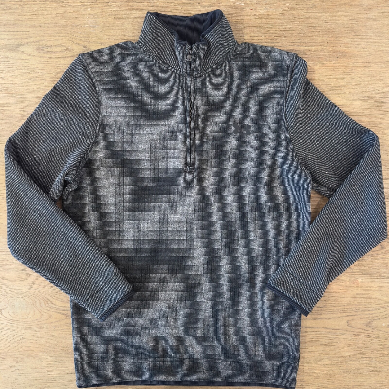 Under Armour Golf Cold Gear Storm Sweater Fleece 1/4 Zip-Grey Black Color-Size S gallery