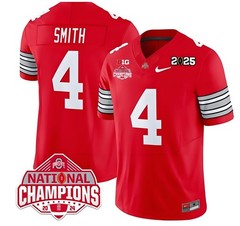 Men’s #4 Jeremiah Smith Red 2025 Player SportShirt Adult – All Stitched