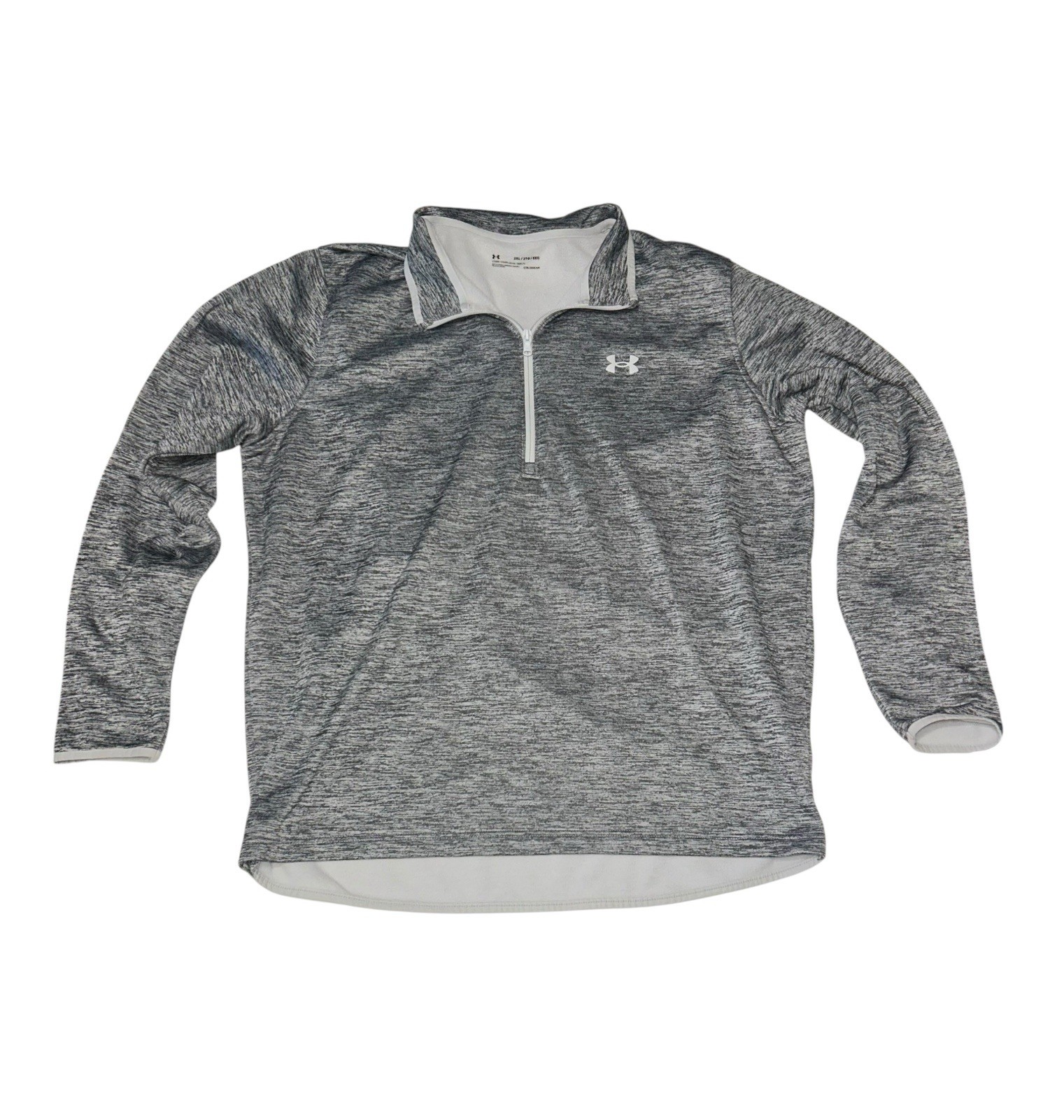 Under Armour Pullover Mens Gray ColdGear 1/4 Zip Fleece Lined Top XXL 2XL gallery