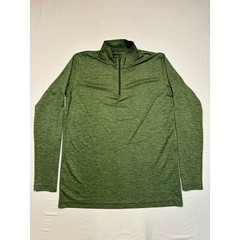 Wrangler Riggs Workwear Mens Green Space Dye Quarter Zip Pullover Shirt Size M