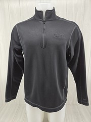 Nike Dri Fit L/S 1/4 Zip Pullover Shirt Size Medium Black Nucor Decatur *FLAW
