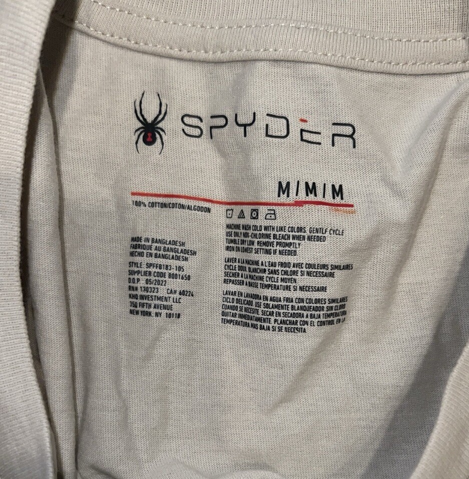 NWT Spyder Light Cream Beige Big Logo Moon Beam T Shirt Mens Size Medium gallery