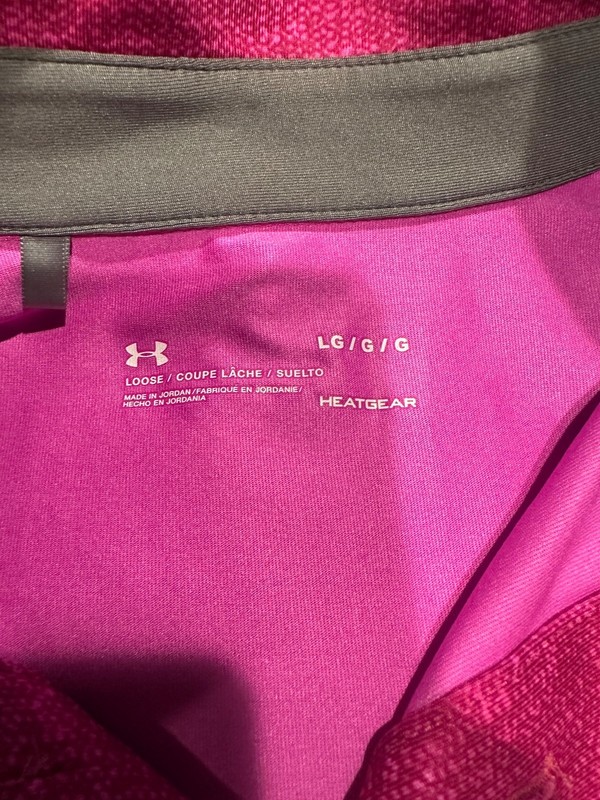Under Armour Playoff HeatGear Performance Golf Polo Mens L Magenta Purple gallery
