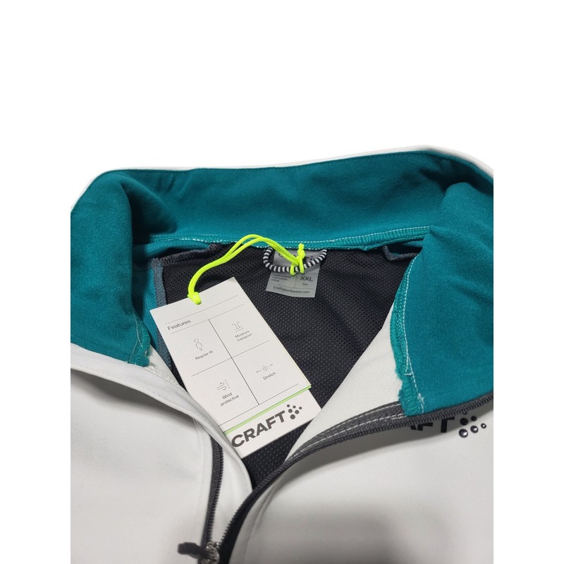 Craft Glide Jacket Men’s XXL White Gray Green Waterproof Windproof Full Zip gallery