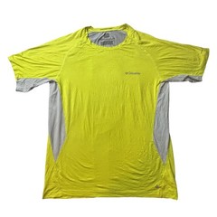 Columbia T-Shirt Men L Neon Yellow Omni-Freeze Performance Athletic Short Sleeve