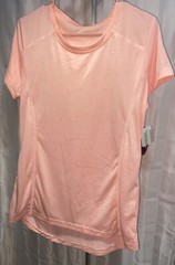 Zone Pro Active T-Shirt Ladies Medium Coral Short Sleeve Crew Neck Workout Gym