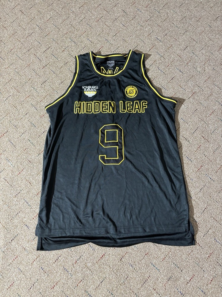 BOX LUNCH Naruto Hidden Leaf Ichiraku Ramen Basketball Jersey Uzumaki Size Large
