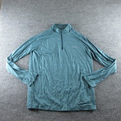 Eddie Bauer FreeDry Pullover Mens M Blue 1/4 Zip Long Sleeve Athletic Shirt