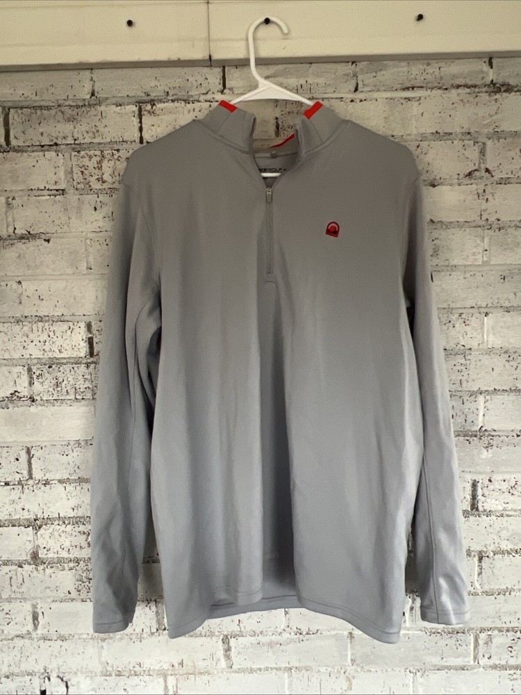 Nike Dri-Fit Men’s Golf 1/4 Zip Pullover, long sleeve, Gray With Apple Logo Sz L