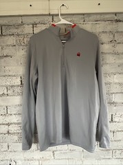 Nike Dri-Fit Men’s Golf 1/4 Zip Pullover, long sleeve, Gray With Apple Logo Sz L