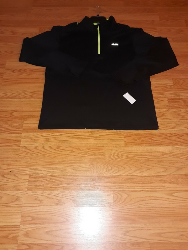 Men's 1/4 Zip Pullover Shirt New with tag Size Large color Black Long sleeves gallery
