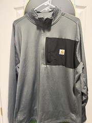 Carhartt Men’s Pullover 1/2 Zip Relaxed Fit XL Gray Black