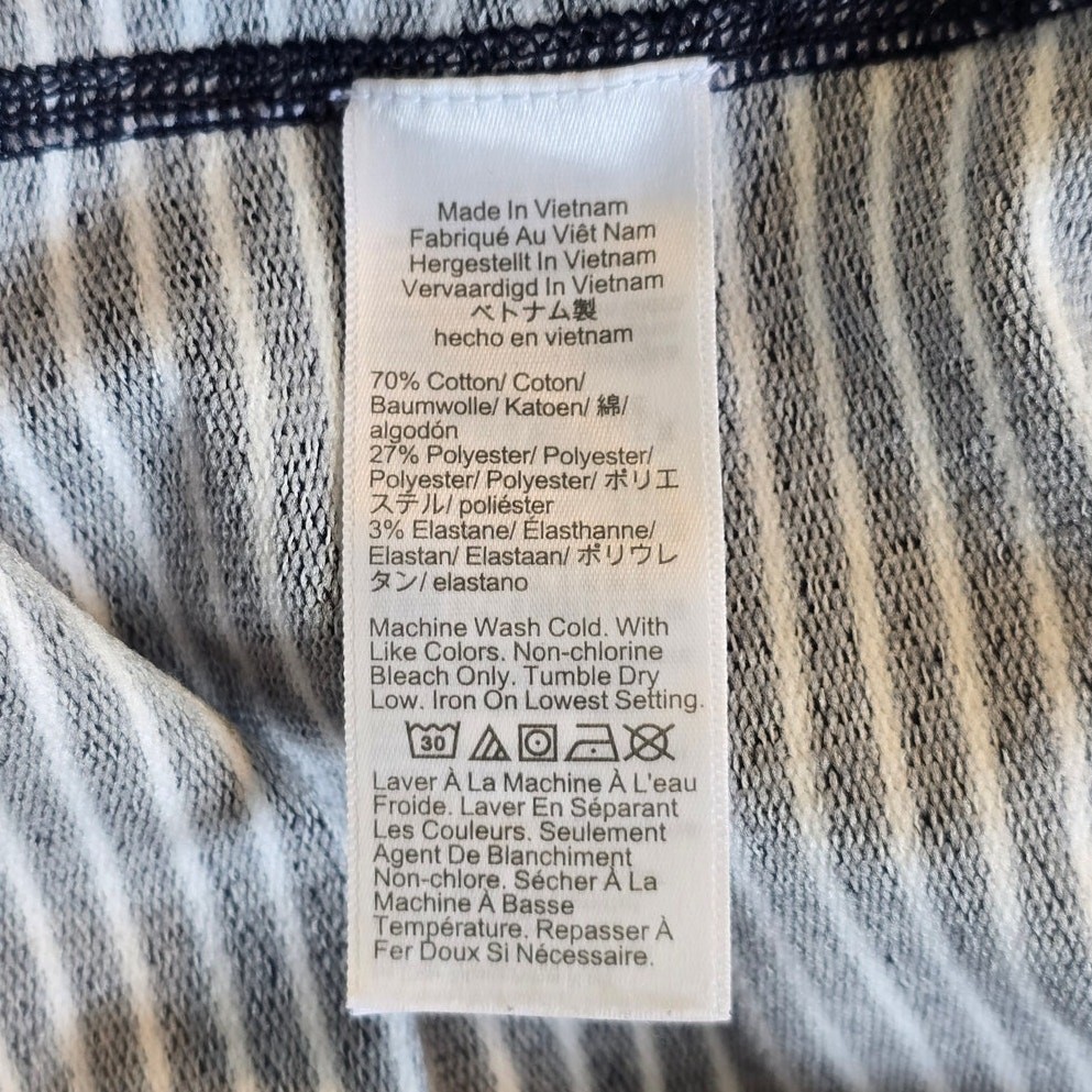 J.Crew Striped Half Zip Performance Top Blue White Pullover Size L gallery
