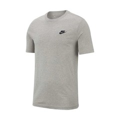 Nike NSW Club Short Sleeve T-Shirt Dark Grey Heather Mens Size M AR4997-064 New
