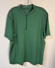 Lands End Mens 1/4 Zip Athletic Shirt Emerald Green XL (46-48)