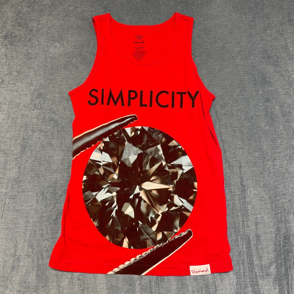 Diamond Supply Co. Simplicity Tank Top Mens Small Red Cotton Graphic Performance gallery