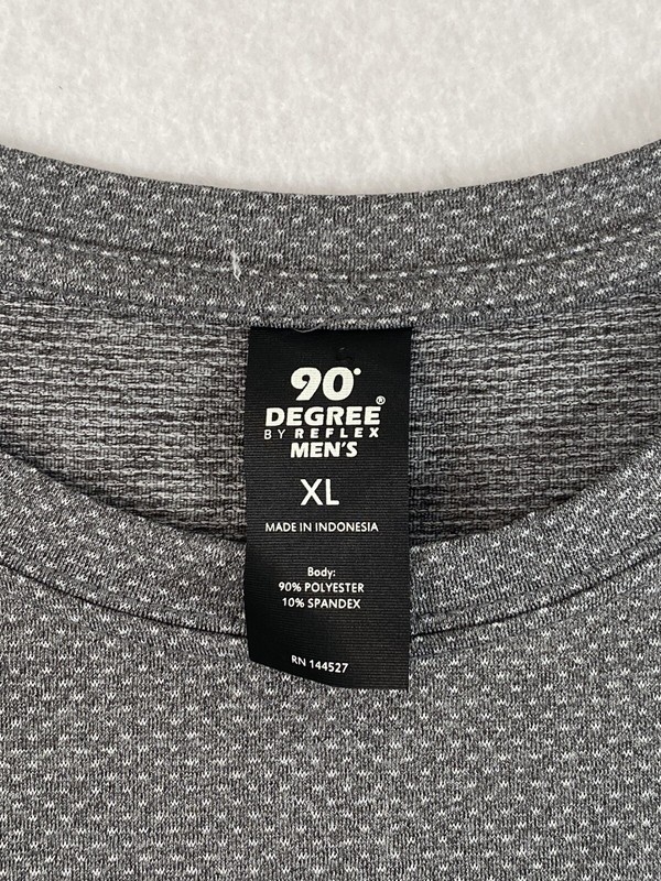 NWT 90 Degree By Reflex Men's Athletic Gray Spotted Short Sleeve T-Shirt Size XL gallery