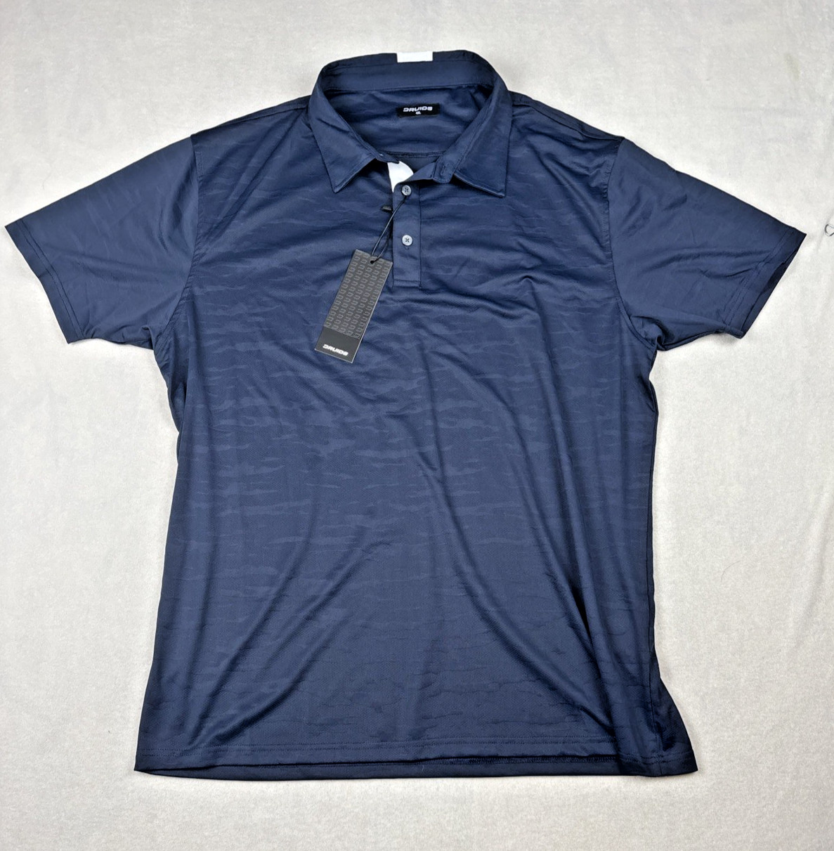 Druids Golf Polo Shirt Lightweight Stretch Navy Jacquard Camo 4XL NWT gallery