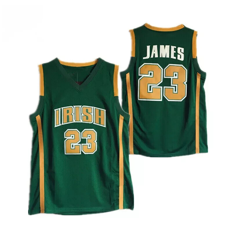 Throwback L James #23 High School Basketball Jerseys Men Stitched Name Number gallery
