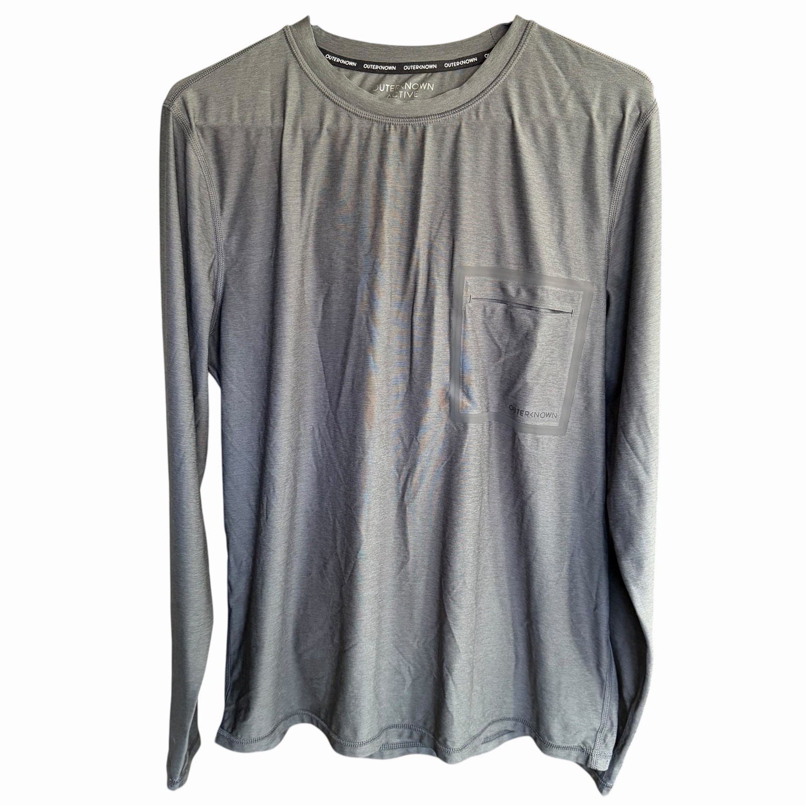 Outerknown Active Apex Grey Long Sleeve Shirt M Performance Pocket Athleisure gallery