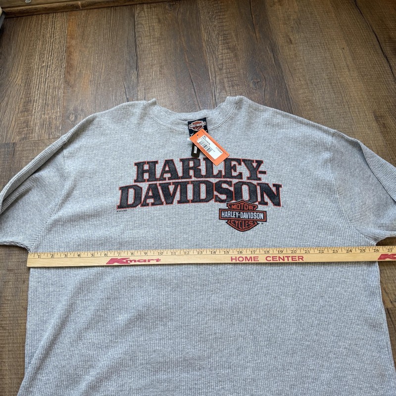 Harley-Davidson Shirt Mens XL Gray NWT Smoked Thermal Biker USA Made Motorcycle gallery