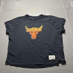 Under Armour Shirt Mens Large Black Project Rock Bull Iron Paradise Tee