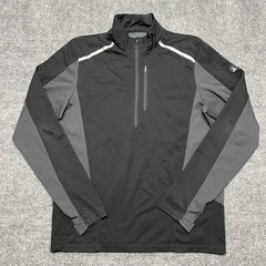 Eastern Mountain Sports Pullover Shirt Mens Large Black Gray Techwick 1/4 Zip