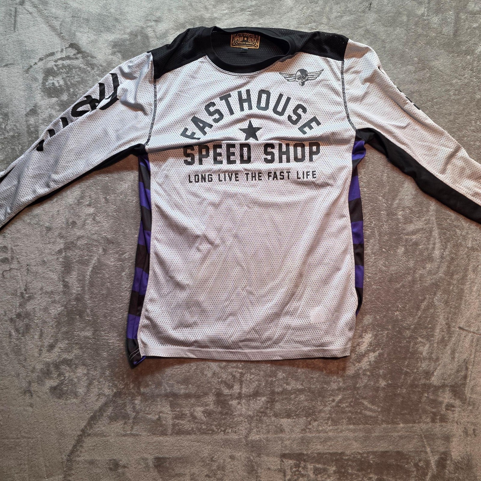 Fasthouse Speed Shop Jersey Shirt Mens L Gray Mesh Long Sleeve Moto Graphic gallery
