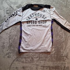 Fasthouse Speed Shop Jersey Shirt Mens L Gray Mesh Long Sleeve Moto Graphic