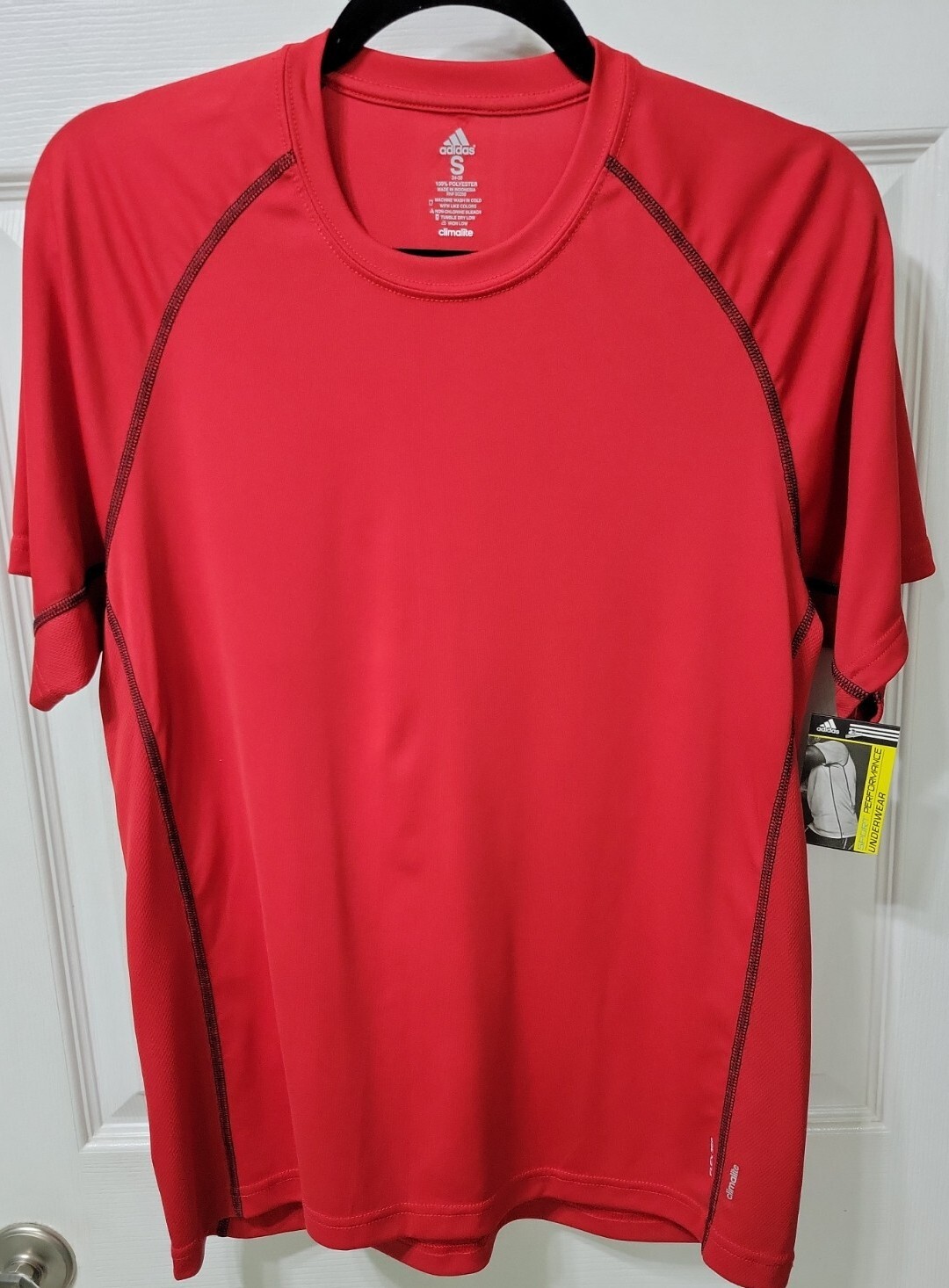 New ADIDAS Climalite Flex 360 Athletic T-Shirt Men's Logo Red Stetchy Sz Small gallery