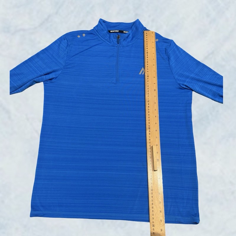 Mens Blue Montirex Trail 1/4 Zip Top - Running Gym Active Size Medium (M) U61 gallery