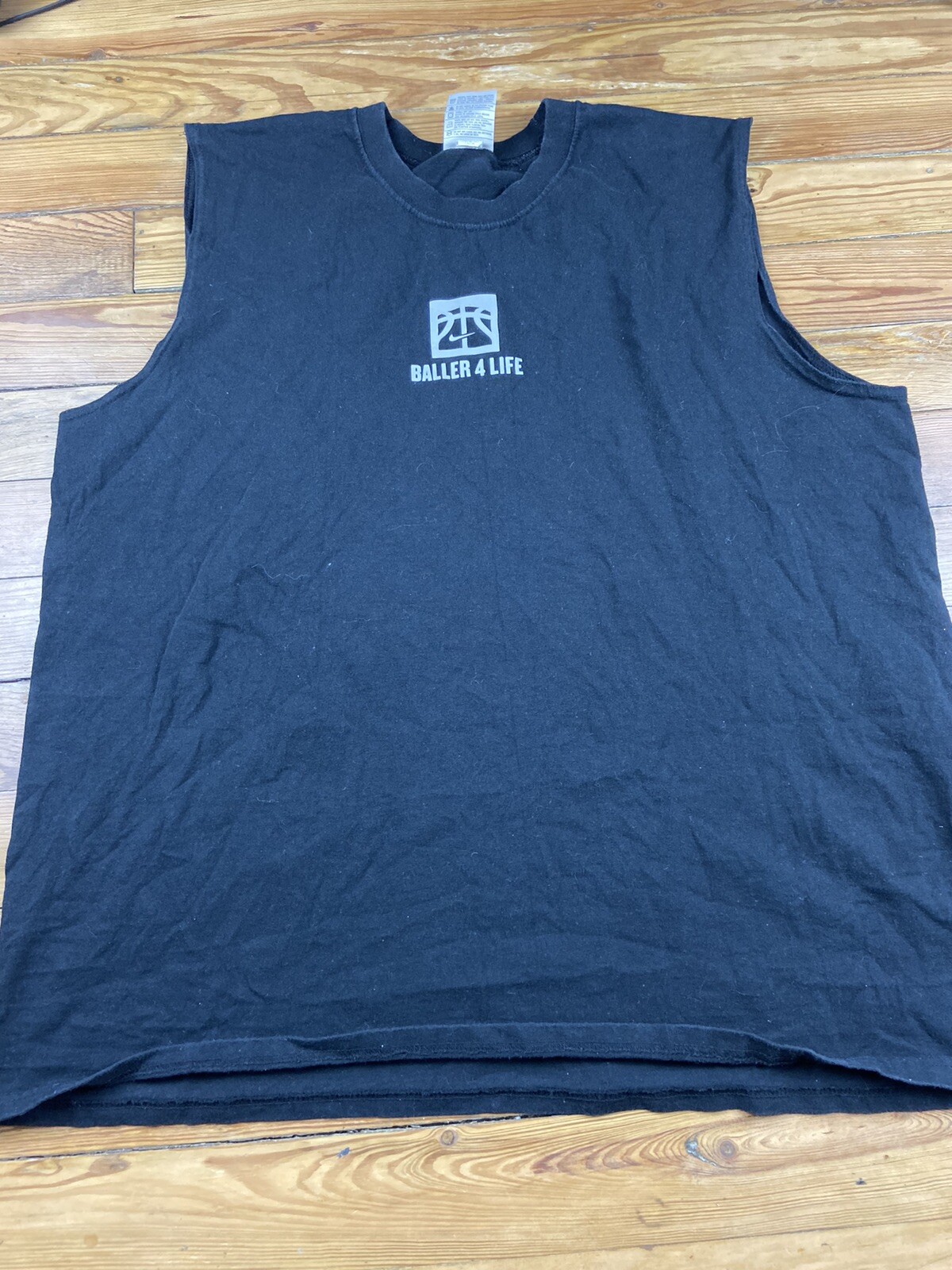 Nike Baller For Life Size XL Do It On The Wood Black Sleeveless Tank Top gallery