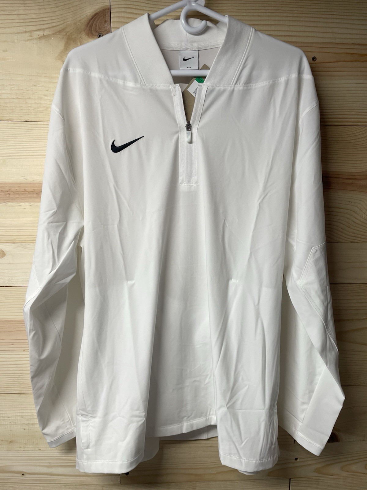 Nike Football 1/4 Zip Pullover Men's XL White Long Sleeve Athletic NWT HF7067-10 gallery