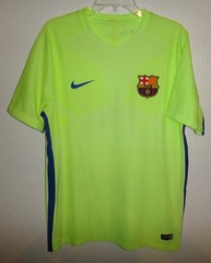 EUC MENS L LG NIKE 2017 AUTHENTIC FCB BARCELONA AEROSWIFT SOCCER MATCH JERSEY