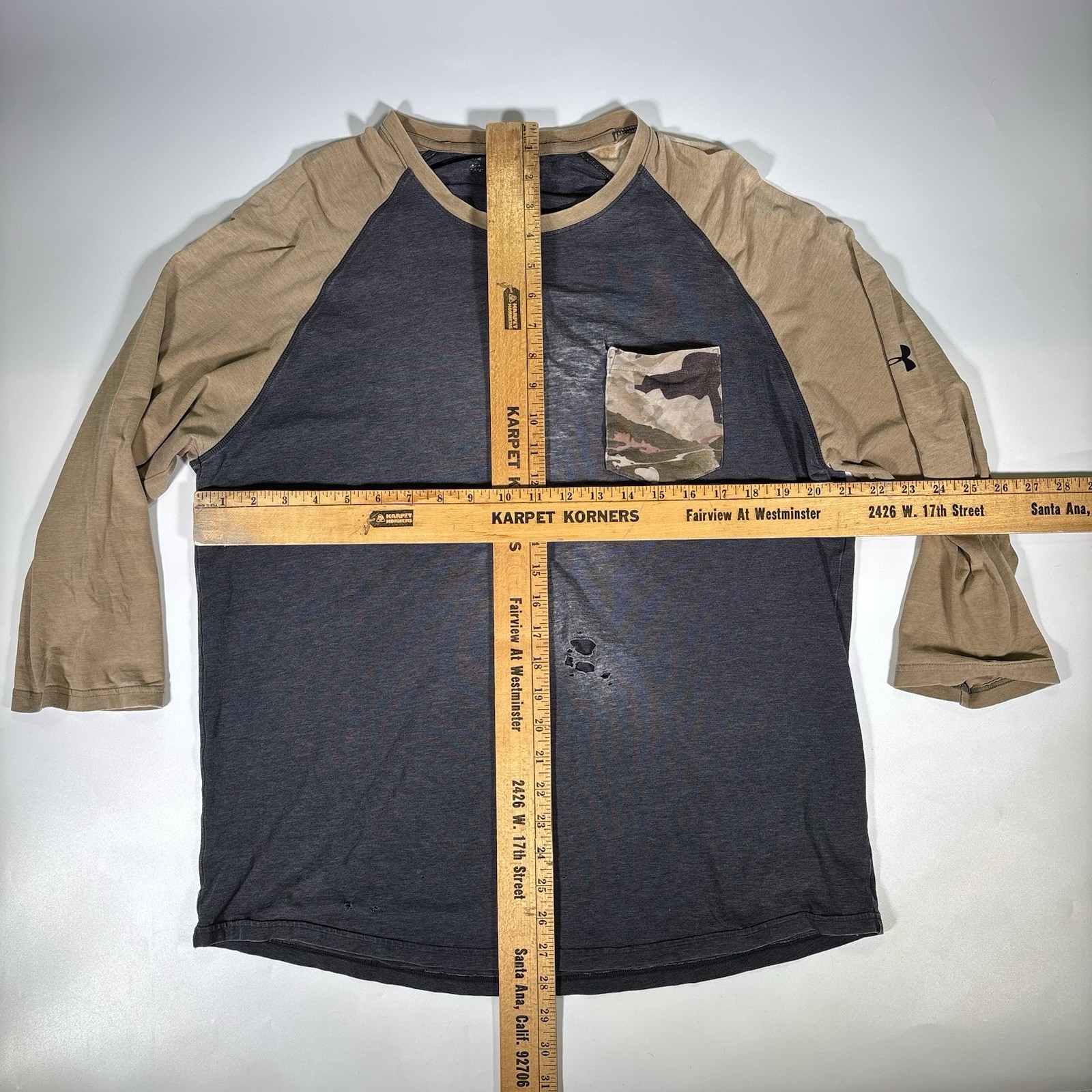under armour Baseball Shirt Thrashed Distressed Men Size Large Grunge Streetwear gallery