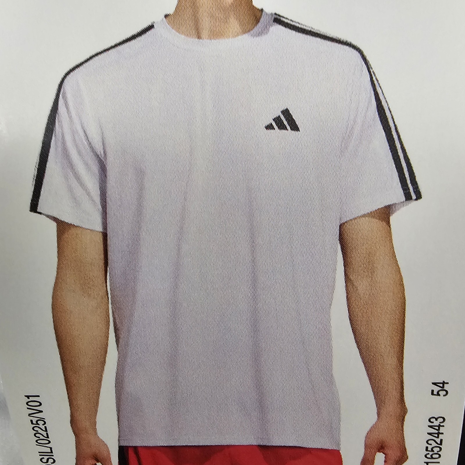 Adidas Mens L Active 3 Stripes Short Sleeve Tee Shirt Crew Neck White new gallery
