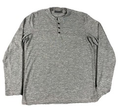Prana Men’s Sz Medium Zylo Henley Gray Athletic Shirt Stretchy Breathable
