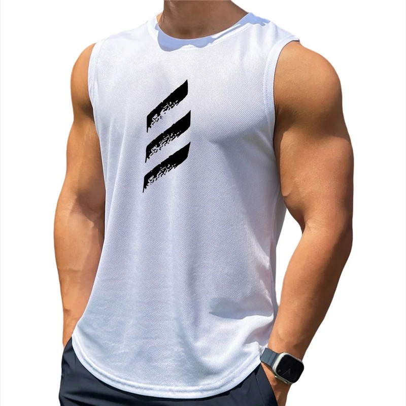 Thin Quick Dry Bodybuilding Tank Top Men Gym Fitness Sleeveless Shirt Male gallery