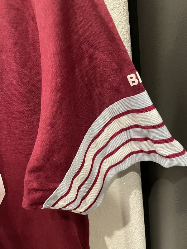 VTG 80s Bike Baseball Jersey Maroon Gray White Made In USA Single Stitch Large gallery
