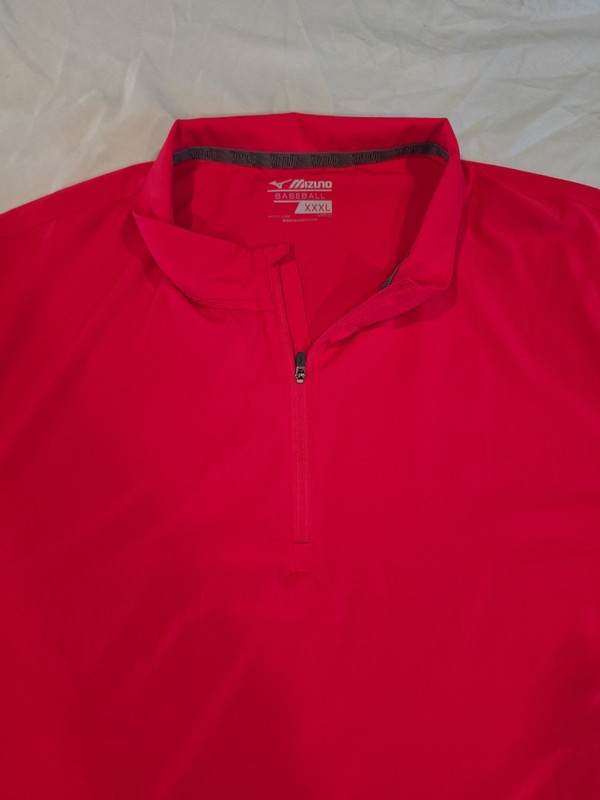 Mizuno Baseball / Golf 3x Mens Quarter Zip Light Weight Red Shirt gallery
