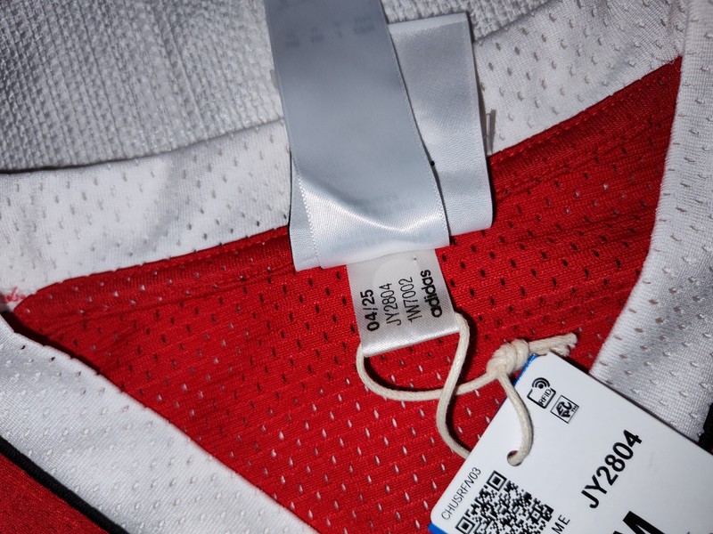 NEW Adidas Originals Men's Mesh Hockey Jersey Red Black White Medium M JY2804 gallery