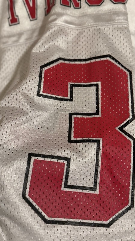 Size Small - Reebok Allen Iverson #3 Football Jersey White Red Y2K gallery