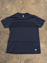 Vuori Blue Black Striped T-Shirt Mens Large Athletic Performance Tee