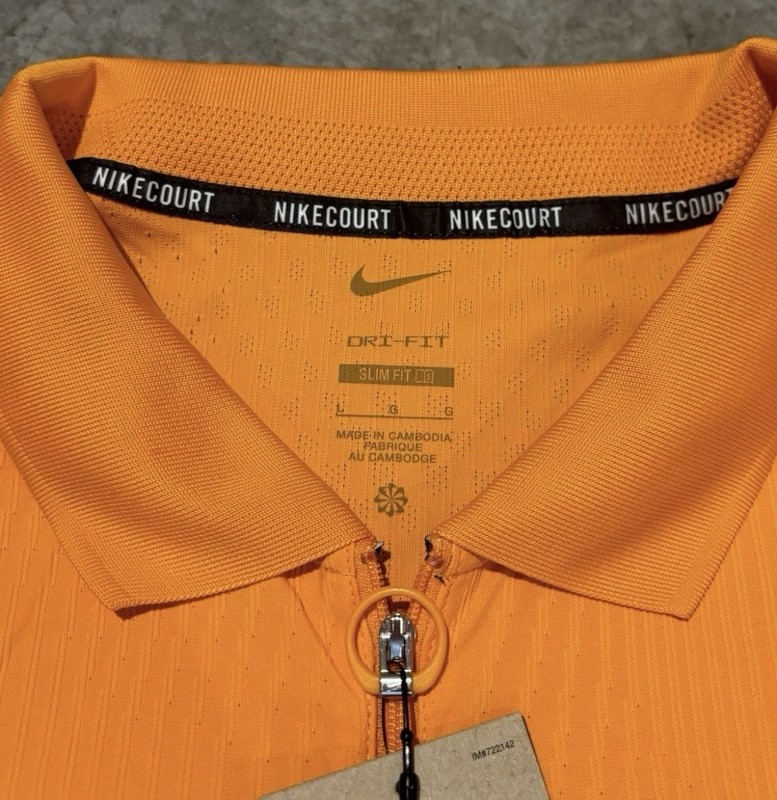 Nike Court 1/4 Zip Dri-FIT Tennis Shirt Orange HQ0792-873 Men’s Size Large NEW gallery