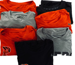 Lot of 7 Nike Tee Dri Fit Princeton Tiger Football Spellout Short Sleeve Medium